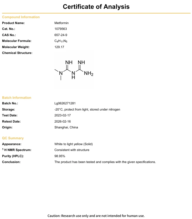 Metformin COA | Shaanxi BLOOM Tech Co., Ltd Metformin COA | Shaanxi BLOOM Tech Co., Ltd